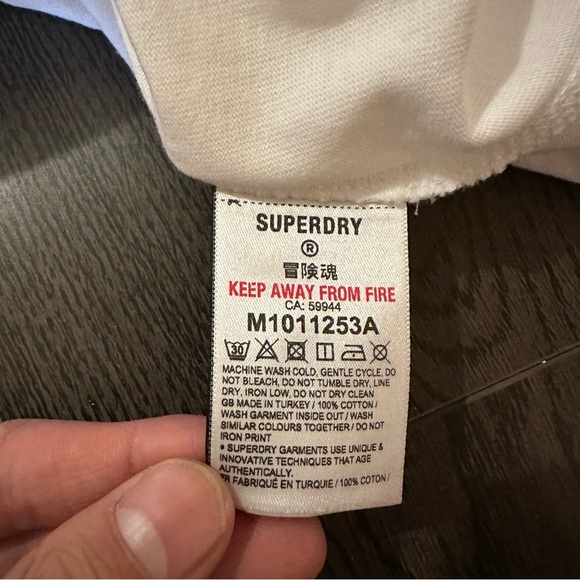 NTW Superdry Men’s White Corporate Logo Gold Foil T-Shirt Size 3XL M1011253A - Picture 9 of 11